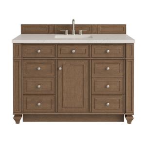 Bristol 48" Single Vanity, Saddle Brown, w/ 3 CM Siberian Silestone Top