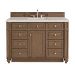 Bristol 48" Single Vanity, Saddle Brown, w/ 3 CM Siberian Silestone Top
