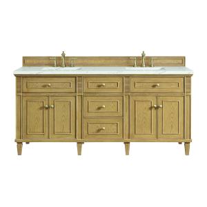 Lorelai 72" Double Vanity, Light Natural Oak w/ 3 CM Ethereal Noctis Silestone Top w/FreePower Wireless Charger