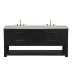 Lucian 72" Double Vanity, Carbon Oak, w/ 3 CM Siberian Silestone Top w/FreePower Wireless Charger