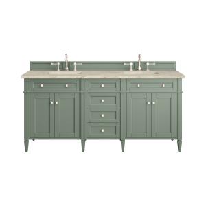 Brittany 72" Double Vanity, Smokey Celadon, w/ 3 CM Tajnar Eclos Top