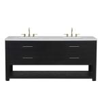 Lucian 72" Double Vanity, Carbon Oak w/ 3 CM White Zeus Silestone Widespread Top