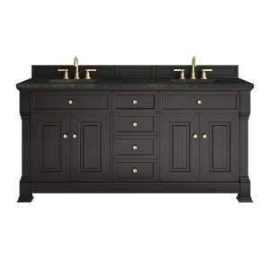 Brookfield 72" Double Vanity, Black Onyx, w/ 3 CM Phantome Eclos Top