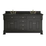 Brookfield 72" Double Vanity, Black Onyx, w/ 3 CM Phantome Eclos Top