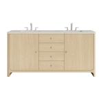 Gracyn 72" Double Vanity, Coastal Driftwood, w/ 3 CM Siberian Silestone Top w/FreePower Wireless Charger