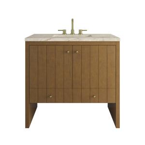 Hudson 36" Single Vanity, Honey Oak w/ 3 CM Tajnar Eclos Top