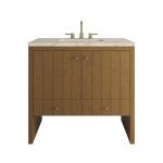 Hudson 36" Single Vanity, Honey Oak w/ 3 CM Tajnar Eclos Top