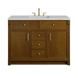 Bellshire 48" Single Vanity, Honey Oak w/ 3 CM Ethereal Noctis Silestone Top