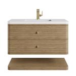 Allamari 36" Single Vanity, Dune Mist w/ Single Hole 3 CM White Zeus Silestone Top