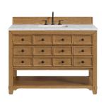 Malibu 48" Single Vanity, Amber Birch w/ 3 CM Eternal Jasmine Pearl Silestone Top w/ FreePower Wireless Charger