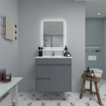 24" Deco LED Mirror with Touch Sensor, Auto-On, Heated Anti-Fog, Dimmer