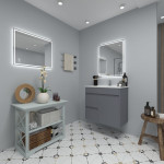 24" Deco LED Mirror with Touch Sensor, Auto-On, Heated Anti-Fog, Dimmer