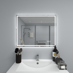 30" Deco LED Mirror with Touch Sensor, Auto-On, Heated Anti-Fog, Dimmer