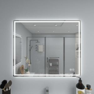 36" Deco LED Mirror with Touch Sensor, Auto-On, Heated Anti-Fog, Dimmer