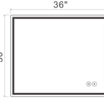 36" Deco LED Mirror with Touch Sensor, Auto-On, Heated Anti-Fog, Dimmer