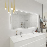 60" Deco LED Mirror with Touch Sensor, Auto-On, Heated Anti-Fog, Dimmer