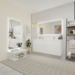 60" Deco LED Mirror with Touch Sensor, Auto-On, Heated Anti-Fog, Dimmer