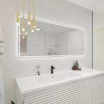 72" Deco LED Mirror with Touch Sensor, Auto-On, Heated Anti-Fog, Dimmer