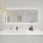 72" Deco LED Mirror with Touch Sensor, Auto-On, Heated Anti-Fog, Dimmer