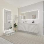 72" Deco LED Mirror with Touch Sensor, Auto-On, Heated Anti-Fog, Dimmer