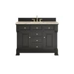 Brookfield 48" Single Vanity, Black Onyx, w/ 3 CM Tajnar Eclos Top
