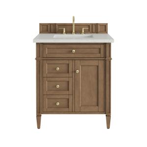 Brittany 30" Single Vanity, Pecan w/ 3 CM Lime Delight Silestone Top