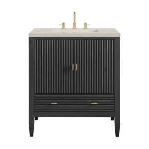 Myrrin 30" Single Vanity, Carbon Oak w/ 3 CM Siberian Silestone Top