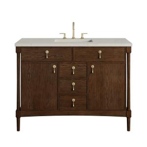 Kinnsden 48" Single Vanity, Sable Oak w/ 3 CM Siberian Silestone Top w/FreePower Wireless Charger