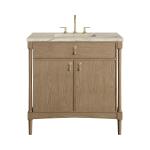 Kinnsden 36" Single Vanity, Weathered Oak w/ 3 CM Tajnar Eclos Top