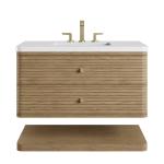 Allamari 36" Single Vanity, Dune Mist w/ 3 CM White Zeus Silestone Top