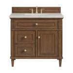 Lorelai 36" Single Vanity, Mid-Century Walnut, w/ 3 CM Siberian Silestone Top