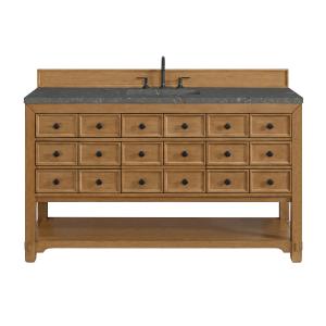 Malibu 60" Single Vanity, Amber Birch w/ 3 CM Parisien Bleu Top w/ FreePower Wireless Charger