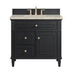 Lorelai 36" Single Vanity, Black Onyx, w/ 3 CM Tajnar Eclos Top