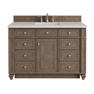 Bristol 48" Single Vanity, Whitewashed Walnut, w/ 3 CM Siberian Silestone Top