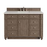 Bristol 48" Single Vanity, Whitewashed Walnut, w/ 3 CM Siberian Silestone Top