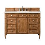 Brittany 48" Single Vanity, Saddle Brown, w/ 3 CM Siberian Silestone Top