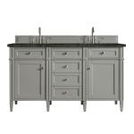 Brittany 60" Double Vanity, Urban Gray, w/ 3 CM Phantome Eclos Top