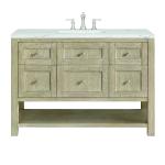 Breckenridge 48" Single Vanity, Whitewashed Oak w/ 3 CM Ethereal Noctis Silestone Top w/FreePower Wireless Charger