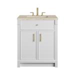 Bellshire 30" Single Vanity, Bright White w/ 3 CM Tajnar Eclos Top