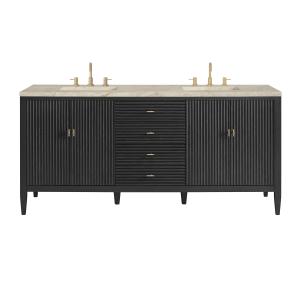 Myrrin 72" Vanity, Carbon Oak, w/ 3 CM Tajnar Eclos Top w/FreePower Wireless Charger
