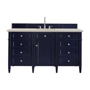 Brittany 60" Single Vanity, Victory Blue, w/ 3 CM Siberian Silestone Top w/FreePower Wireless Charger