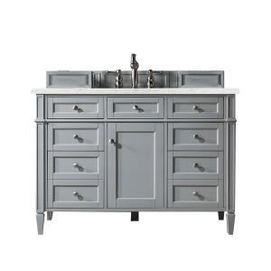 Brittany 48" Single Vanity, Urban Gray w/ 3 CM Eternal Jasmine Pearl Silestone Top w/FreePower Wireless Charger