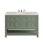 Breckenridge 48" Single Vanity, Smokey Celadon, w/ 3 CM Siberian Silestone Top