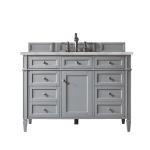 Brittany 48" Single Vanity, Urban Gray w/ 3 CM Victorian Silver Silestone Top w/FreePower Wireless Charger