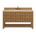 Malibu 60" Single Vanity, Amber Birch, w/ 3 CM Tajnar Eclos Top