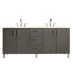Metropolitan 72" Double Vanity, Silver Oak w/ 3 CM Eternal Marfil Silestone Top