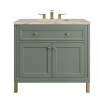 Chicago 36" Single Vanity, Smokey Celadon, w/ 3 CM Tajnar Eclos Top