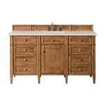 Brittany 60" Single Vanity, Saddle Brown, w/ 3 CM Siberian Silestone Top