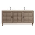 Portland 72IN Double Vanity Whitewashed Walnut w/ 3 CM Tajnar Eclos Top