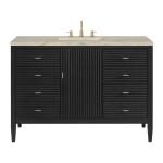 Myrrin 48" Single Vanity, Carbon Oak, w/ 3 CM Tajnar Eclos Top